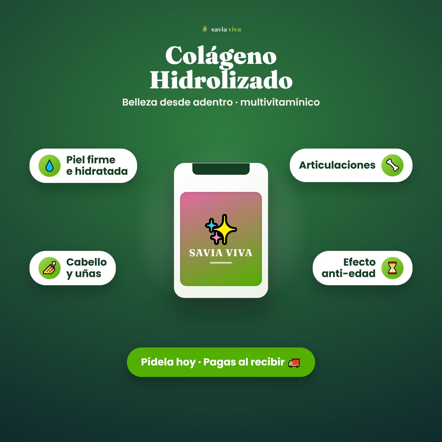 Colágeno Hidrolizado Savia Viva — multivitamínico